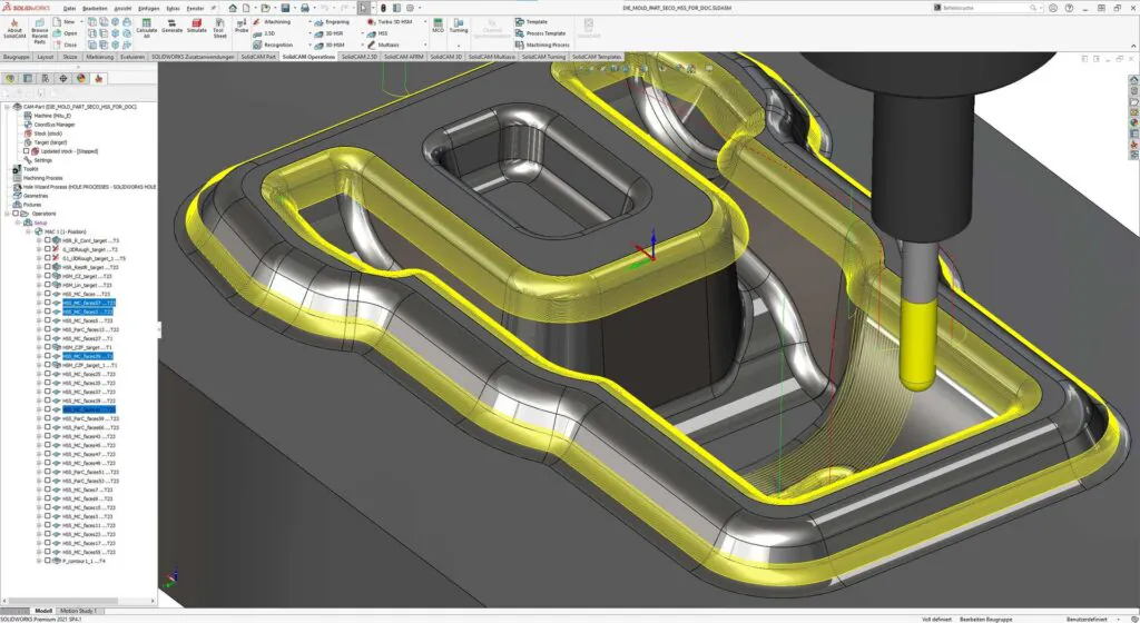 SolidCAM HSS και 3-axis milling